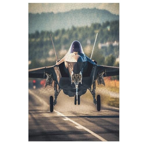 Puzzle Für Erwachsene 1000 Teile Holzpuzzle | F 35 Fighter Puzzle Puzzle | Hochauflösendes | Gelegenheitsspiel Art-Deco-Landschaft Größe: 1000 von Generic