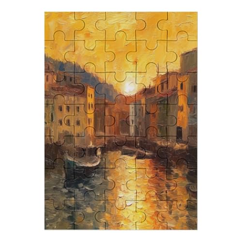 Puzzle Für Erwachsene 1000 Teile Holzpuzzle | Sunset Puzzle Puzzle | Hochauflösendes | Gelegenheitsspiel Art-Deco-Landschaft Größe: 35 von Generic