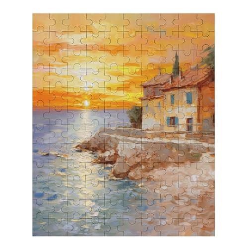 Puzzle Für Erwachsene 1000 Teile Holzpuzzle | Sunset Puzzle Puzzle | Hochauflösendes | Gelegenheitsspiel Art-Deco-Landschaft Größe: 70 von Generic