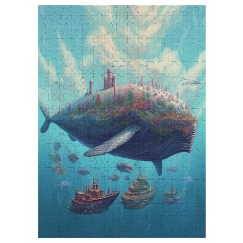 Puzzle Für Erwachsene 1000 Teile Holzpuzzle | Whale Puzzle Puzzle | Hochauflösendes | Gelegenheitsspiel Art-Deco-Landschaft Größe: 300 PCS von Generic
