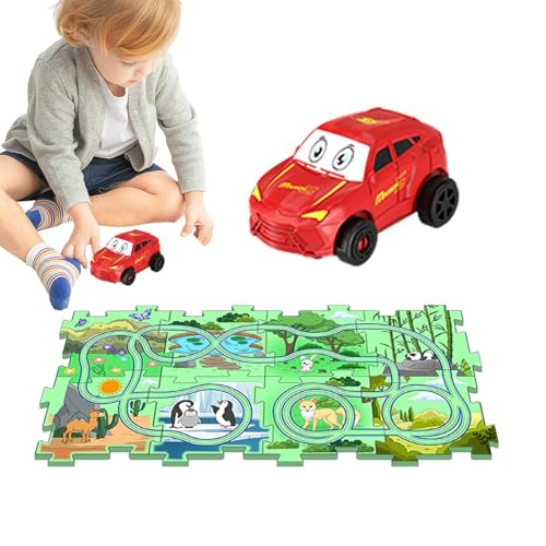 Puzzle Racer Rennstreckenset für Kinder, Puzzlewagen | Rennstrecke Lernspiele Puzzle Rail Car - Puzzle Racer Feinmotorspielzeug, Puzzle Track Spielzeug Puzzle Racer Rennstreckenset für Kinder, Puzzlewagen | Rennstrecke Lernspiele Puzzle Rail Car - Puzzle Racer Feinmotorspielzeug, Puzzle Track Spielzeug von Generic