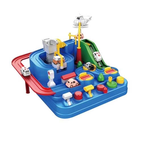 Puzzle-Rennstrecke für Vorschulkinder – Auto-Abenteuerparkspielset, pädagogisches Rennspielzeugset | Mehrstufiger Hindernisparcours, interaktives manuelles Abenteuerspiel mit Fahrzeugen für und von Generic