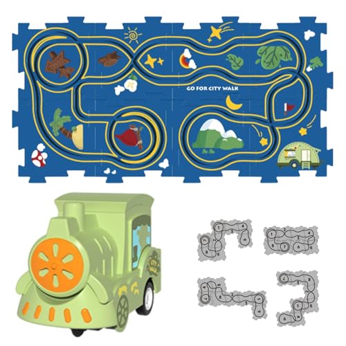 Puzzle-Spielset für Puzzlebahn, Puzzleauto-Strecke | Puzzle Board Lernspiele Rennstrecke, Cartoon-Puzzlebahn, Feinmotorik-Spielzeug, Puzzle Racer, Pi von Generic
