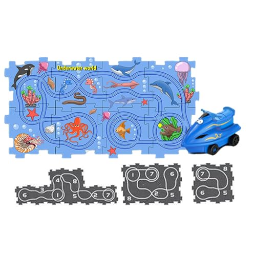 Puzzle-Spielzeug, Lernspielzeug mit Puzzlebahn - Rennstrecken-Set für Kinder Puzzle Racer | Kreatives Elektroauto Spielset für Spielzeugautos, Spielset für Vergnügungspark, Puzzle-Spielzeug, Lernspielzeug mit Puzzlebahn - Rennstrecken-Set für Kinder Puzzle Racer | Kreatives Elektroauto Spielset für Spielzeugautos, Spielset für Vergnügungspark, von Generic