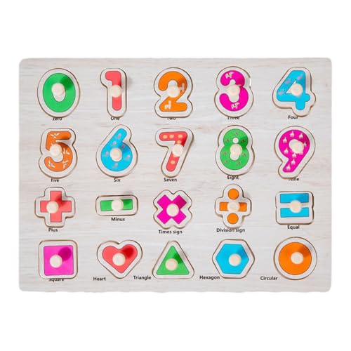 Puzzle Spielzeug mit Klammern Vorschule, Holzpuzzle für Kinder - Zahlenform Feinmotorik Lernen Holzpuzzle - Lernbrett für frühes Lernen für den co von Generic