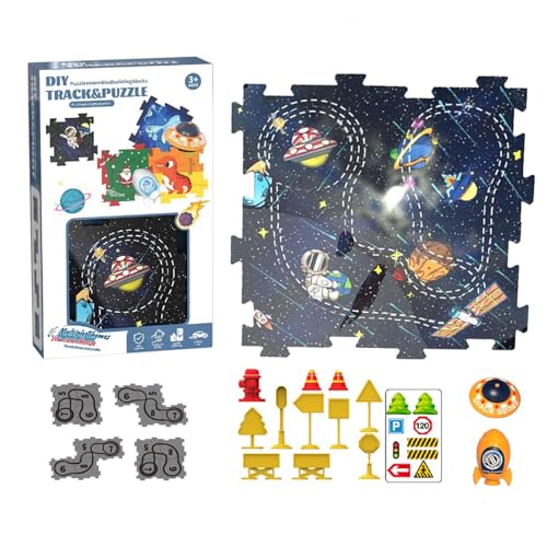 Puzzle-Spielzeug mit Rennstrecke für , Spielset für Autos mit Puzzlebahn – Fahrzeug-Puzzle – Elektroauto Vorschulauto gleitend und gleitend zur Verbesserung der praktischen Fähigkeiten von Generic