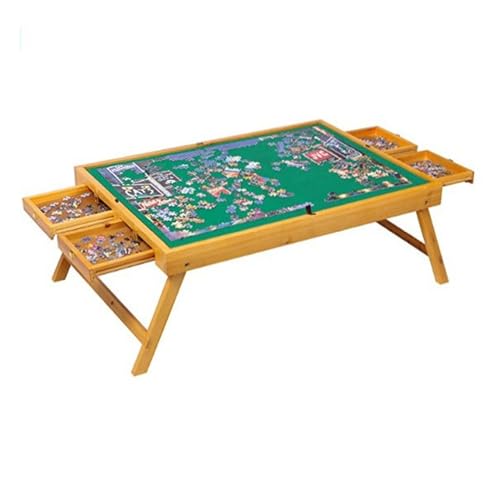 Puzzle Tisch mit Schubladen, 1500 Teile Holz Puzzle Tisch, Puzzle Couchtisch mit 4 Schubladen, Erwachsene und Kinder Puzzle Keeper Board, Puzzle Ablageschale für 1500, 1000, 500 von Generic