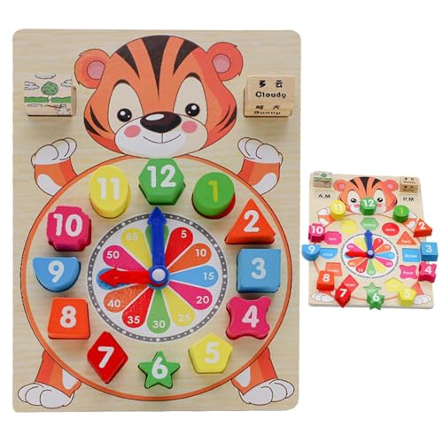 Puzzle-Uhr zum Sortieren von Formen, Uhrspielzeug aus Holz | Formsortierer-Spielzeug, Farbsortierspielzeug in lustigen Formen, Lernspiel zum Zählen und Korrespondenzen Puzzle-Uhr zum Sortieren von Formen, Uhrspielzeug aus Holz | Formsortierer-Spielzeug, Farbsortierspielzeug in lustigen Formen, Lernspiel zum Zählen und Korrespondenzen von Generic