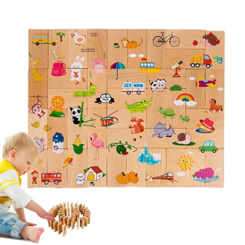 Puzzle aus Holz für Kleinkinder, Holzpuzzle für Kleinkinder – Vorschule Pädagogisches Domino, Set mit verschiedenen Zahlen, beidseitig, Dominosteine für Kleinkinder, für Zuhause, Kinderzimmer und Ma Puzzle aus Holz für Kleinkinder, Holzpuzzle für Kleinkinder – Vorschule Pädagogisches Domino, Set mit verschiedenen Zahlen, beidseitig, Dominosteine für Kleinkinder, für Zuhause, Kinderzimmer und Ma von Generic