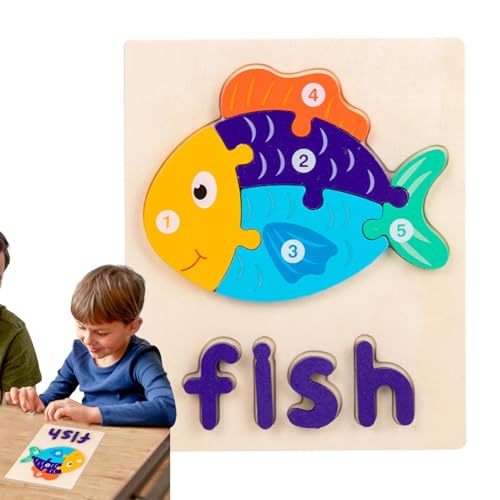Puzzle aus Holz für Kleinkinder, Holzpuzzle für – Lernpuzzles für – Vorschul-Puzzle-Set für das Lernen von Worten, Spielzeug für 3 Jahre und mehr Puzzle aus Holz für Kleinkinder, Holzpuzzle für – Lernpuzzles für – Vorschul-Puzzle-Set für das Lernen von Worten, Spielzeug für 3 Jahre und mehr von Generic