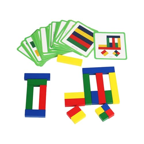 Puzzle aus Holzblöcken, gemusterte Puzzles aus Holz – Blöcke mit geometrischen Formen – Musterblöcke mit Karten | Lernspielzeug für und Mädchen ab 3 Jahren Puzzle aus Holzblöcken, gemusterte Puzzles aus Holz – Blöcke mit geometrischen Formen – Musterblöcke mit Karten | Lernspielzeug für und Mädchen ab 3 Jahren von Generic