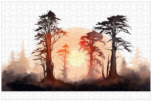 Puzzle für Erwachsene, 1000 Teile, Holz, Uralte Mammutbäume im Morgengrauen, 90831, (B ; 1000) von Generic