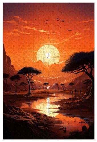 Puzzle für Erwachsene, 1000 Teile, aus Holz, für Kamele bei Sonnenuntergang in der Wüste (B ; 1000) von Generic