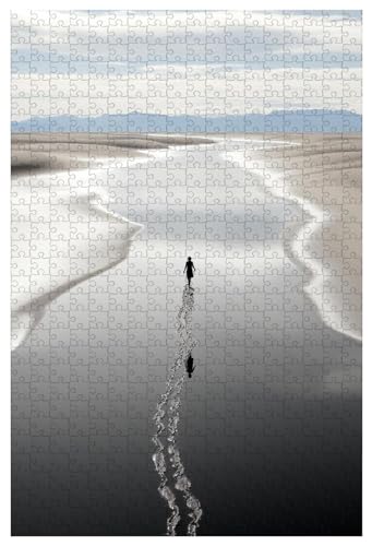 Puzzle für Erwachsene, 1000 Teile, aus Holz, für eine einsame Figur, die an einem einsamen Strand spaziert (C ; 1000) von Generic