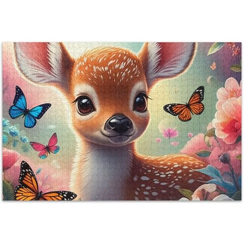 Puzzle für Erwachsene, lustig, albern, Erwachsene, Kunst, Spielzeug, Malerei, niedliches Hirsch, Frühlingsblumen, 500 Stück Puzzle für Erwachsene, lustig, albern, Erwachsene, Kunst, Spielzeug, Malerei, niedliches Hirsch, Frühlingsblumen, 500 Stück von Generic