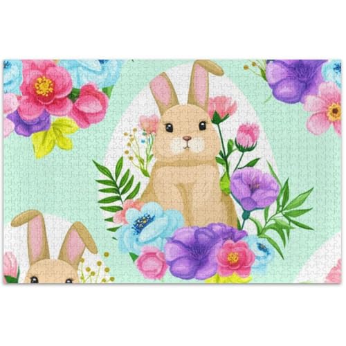 Puzzle für Erwachsene, weißer Elefant, lustig, Familienpuzzle, Tierkunst, Dekoration, niedliche Osterhasen, 500 Teile von Generic