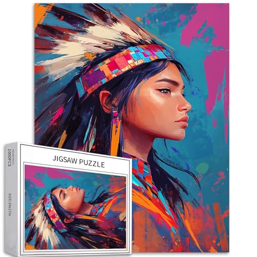 Puzzle für junge Frau, Portrait, 1000 Teile, für Erwachsene, Graffiti-Stil, Kunst-Puzzle, herausfordernde Familienaktivitäten, buntes Bastelpuzzle für Heimdekoration, Geschenke, 50,8 x 68,6 cm Puzzle für junge Frau, Portrait, 1000 Teile, für Erwachsene, Graffiti-Stil, Kunst-Puzzle, herausfordernde Familienaktivitäten, buntes Bastelpuzzle für Heimdekoration, Geschenke, 50,8 x 68,6 cm von Generic
