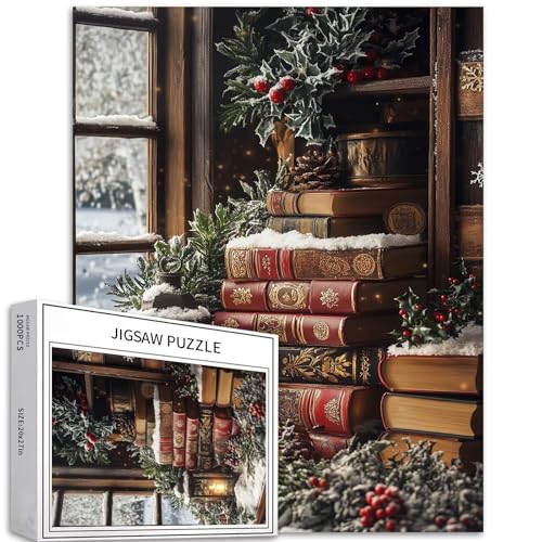 Puzzle im Retro-Studium, 1000-teiliges Puzzle für Erwachsene, Weihnachtsstimmung, Kunst-Puzzle, bunt, DIY-Puzzles für Heimdekoration, Geschenke, Familienpuzzle, perfekt für Spieleabende, 50 x 70 cm Puzzle im Retro-Studium, 1000-teiliges Puzzle für Erwachsene, Weihnachtsstimmung, Kunst-Puzzle, bunt, DIY-Puzzles für Heimdekoration, Geschenke, Familienpuzzle, perfekt für Spieleabende, 50 x 70 cm von Generic