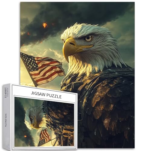 Puzzle mit Adler in Militäruniform, 1000 Teile für Erwachsene, Kriegsszene, Kunst-Puzzle, buntes DIY-Puzzle, für Heimdekoration, Geschenke, Familienpuzzle, perfekt für Spielabende, 50 x 70 cm Puzzle mit Adler in Militäruniform, 1000 Teile für Erwachsene, Kriegsszene, Kunst-Puzzle, buntes DIY-Puzzle, für Heimdekoration, Geschenke, Familienpuzzle, perfekt für Spielabende, 50 x 70 cm von Generic