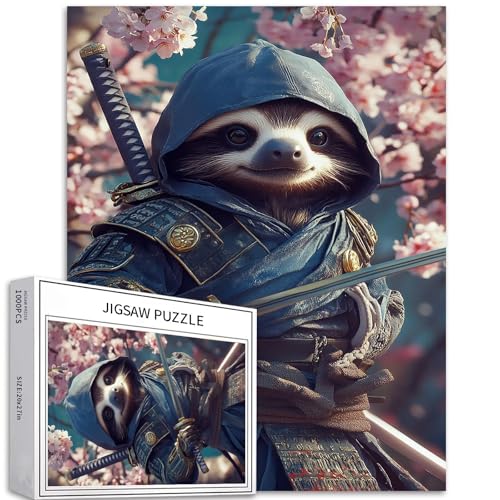 Puzzle mit Faultier-Kriegern, 1000-teiliges Puzzle für Erwachsene, traditionelles Samurai-Kostüm, Kunst-Puzzle, buntes DIY-Puzzle, für Heimdekoration, Geschenke, Familienpuzzle, perfekt für Puzzle mit Faultier-Kriegern, 1000-teiliges Puzzle für Erwachsene, traditionelles Samurai-Kostüm, Kunst-Puzzle, buntes DIY-Puzzle, für Heimdekoration, Geschenke, Familienpuzzle, perfekt für von Generic