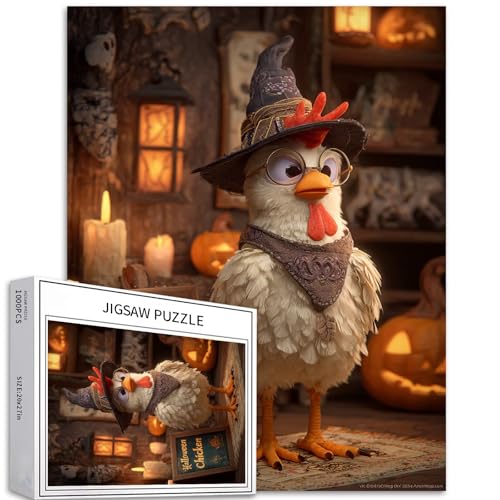 Puzzle mit Huhn als Lehrer, 1000-teiliges Puzzle für Erwachsene, Halloween-Trainingsklasse, Kunst-Puzzle, buntes DIY-Puzzle, für Heimdekoration, Geschenke, Familienpuzzle, perfekt für Spielabende, 50 Puzzle mit Huhn als Lehrer, 1000-teiliges Puzzle für Erwachsene, Halloween-Trainingsklasse, Kunst-Puzzle, buntes DIY-Puzzle, für Heimdekoration, Geschenke, Familienpuzzle, perfekt für Spielabende, 50 von Generic