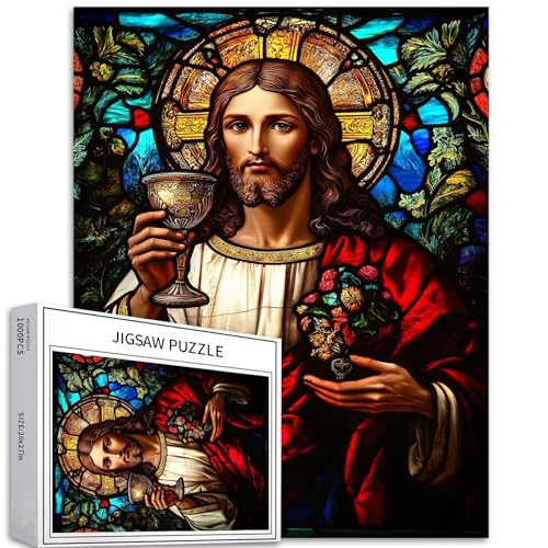 Puzzle mit Jesus Christus, 1000 Teile für Erwachsene, Vintage-Kirchenhintergrund, Kunst, Puzzle, anspruchsvolle Familienaktivitäten, buntes Bastelpuzzle für Heimdekoration, Geschenke, 50 x 70 cm Puzzle mit Jesus Christus, 1000 Teile für Erwachsene, Vintage-Kirchenhintergrund, Kunst, Puzzle, anspruchsvolle Familienaktivitäten, buntes Bastelpuzzle für Heimdekoration, Geschenke, 50 x 70 cm von Generic