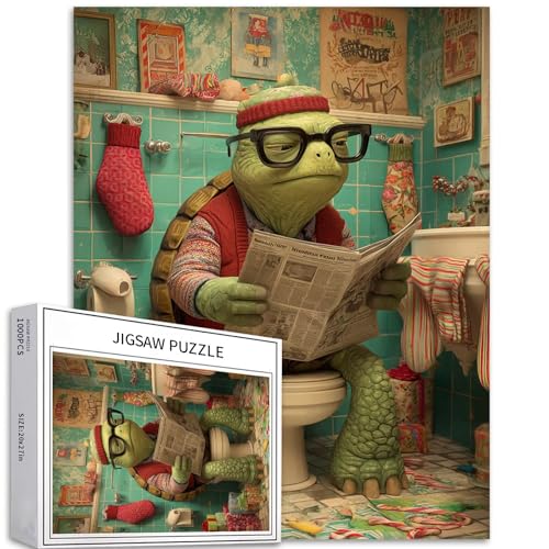 Puzzle mit Schildkrötenmotiv, 1000 Teile für Erwachsene, Weihnachten, Badezimmer, Kunst, Puzzle, bunt, DIY-Puzzle, Heimdekoration, Geschenke, Familienpuzzle, perfekt für Spieleabende, 50 x 70 cm Puzzle mit Schildkrötenmotiv, 1000 Teile für Erwachsene, Weihnachten, Badezimmer, Kunst, Puzzle, bunt, DIY-Puzzle, Heimdekoration, Geschenke, Familienpuzzle, perfekt für Spieleabende, 50 x 70 cm von Generic