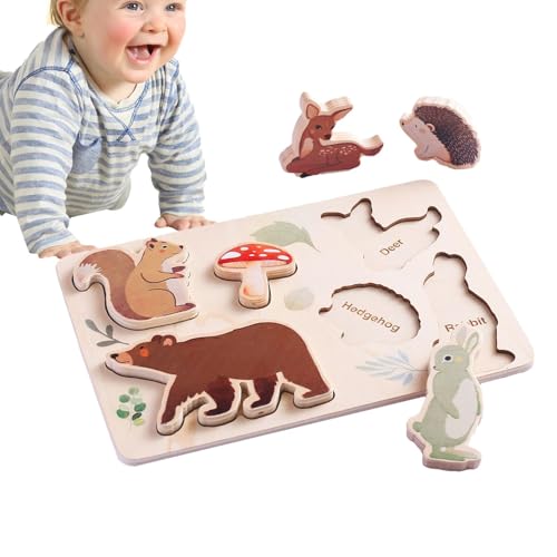 Puzzle mit Tierformen – Tierformen-Puzzle, Puzzle, Puzzle, Tiere, aus Holz | lustiges Astronauten-Lernspielzeug, lustiges Formensortierspiel für von Generic