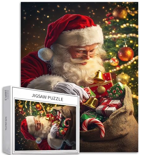 Puzzle mit Weihnachtsmann, zum Öffnen einer Geschenktüte, 1000 Teile für Erwachsene, Weihnachtsbaum-Szene, Kunst-Puzzle, herausfordernde Familienaktivitäten, buntes Bastelpuzzle für Heimdekoration Puzzle mit Weihnachtsmann, zum Öffnen einer Geschenktüte, 1000 Teile für Erwachsene, Weihnachtsbaum-Szene, Kunst-Puzzle, herausfordernde Familienaktivitäten, buntes Bastelpuzzle für Heimdekoration von Generic