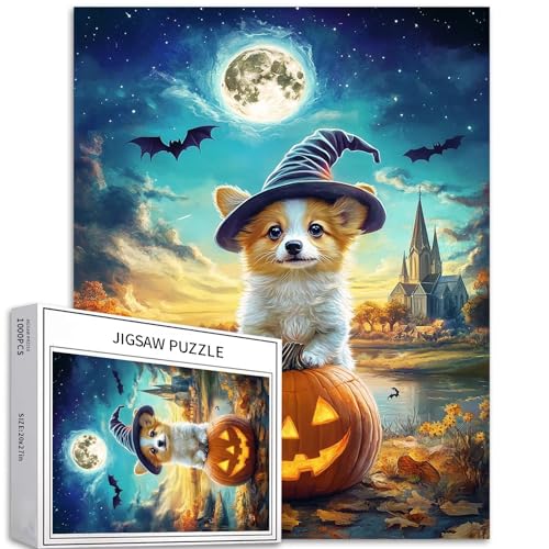 Puzzle mit Zaubererhut, 1000 Teile, für Erwachsene, Sternenhimmel, Hintergrund, Kunst-Puzzle, bunt, DIY-Puzzles für Heimdekoration, Geschenke, Familienpuzzle, perfekt für Spielabende, 50 x 70 cm von Generic