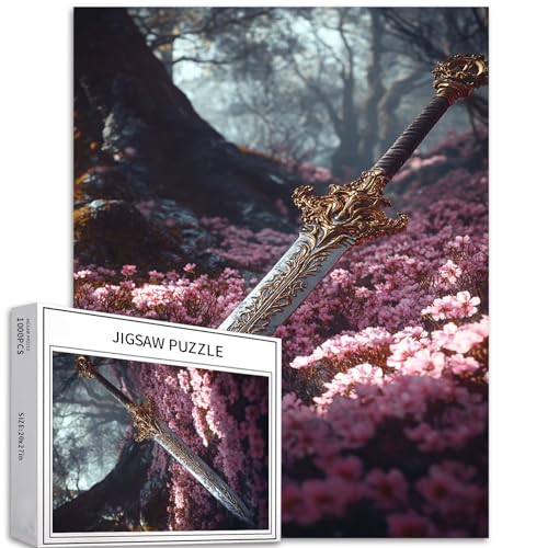 Puzzle mit antikem Schwert im Wald, 1000 Teile für Erwachsene, Wald-Hintergrund, Kunst, Puzzle, buntes DIY-Puzzle, für Heimdekoration, Geschenke, Familienpuzzle, perfekt für Spieleabende, 50,8 x 68,9 Puzzle mit antikem Schwert im Wald, 1000 Teile für Erwachsene, Wald-Hintergrund, Kunst, Puzzle, buntes DIY-Puzzle, für Heimdekoration, Geschenke, Familienpuzzle, perfekt für Spieleabende, 50,8 x 68,9 von Generic