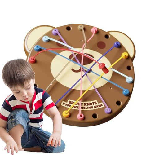 Puzzle mit gedrehtem Seil – Herausforderung des Seil-Puzzles, Spielzeug für | Sortierspiel der Knoten in Bärenform, pädagogisches Pedal-Puzzle, interaktives Spielzeug zur Problemlösung für Vs von Generic