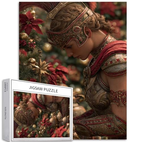 Puzzle mit griechischen Kriegerinnen, 1000 Teile, für Erwachsene, Weihnachtsbaum-Szene, Kunst-Puzzle, herausfordernde Familienaktivitäten, buntes Bastelpuzzle für Heimdekoration, Geschenke, 50,8 x Puzzle mit griechischen Kriegerinnen, 1000 Teile, für Erwachsene, Weihnachtsbaum-Szene, Kunst-Puzzle, herausfordernde Familienaktivitäten, buntes Bastelpuzzle für Heimdekoration, Geschenke, 50,8 x von Generic