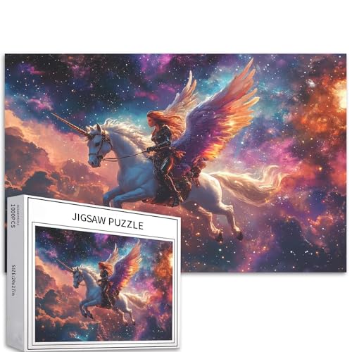 Puzzle mit weiblichem Ritter-Engel, 1000 Teile, für Erwachsene, 68,6 x 50,8 cm, Universum, Galaxie, Puzzle, anspruchsvolle Familienaktivitäten, bunte Bastelpuzzle, Kunst, Wanddekoration, DIY, Puzzle mit weiblichem Ritter-Engel, 1000 Teile, für Erwachsene, 68,6 x 50,8 cm, Universum, Galaxie, Puzzle, anspruchsvolle Familienaktivitäten, bunte Bastelpuzzle, Kunst, Wanddekoration, DIY, von Generic