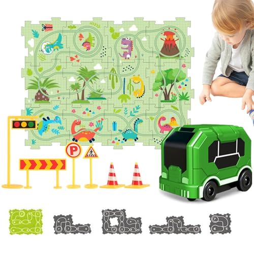 Puzzle- und Track-Kombination, Spielset mit Puzzlebahnen, Lernpuzzle, Autospiel Interaktives kreatives Lernpuzzle für Kinder im Alter von 3-5 4-6 Jahren von Generic