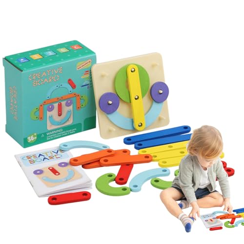 Puzzle zum Bauen von Buchstaben, aus Holz – Alphabet-Formen, kognitive Zahlenteile | Früherziehung Puzzle für Kinder oder Vorschulalter, Board von Generic