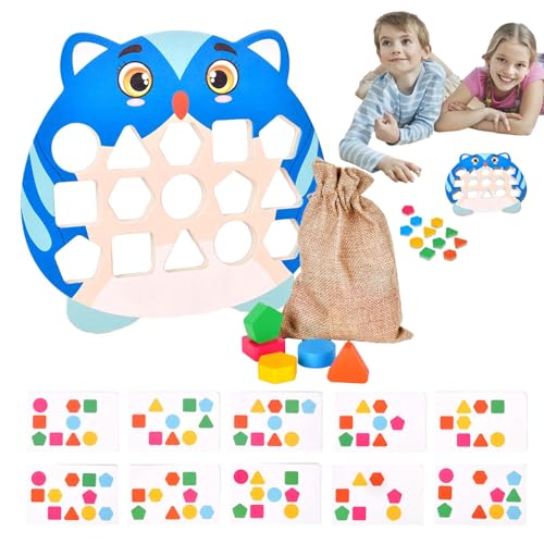 Puzzle zum Kombinieren von Formen und Farben, Puzzle zum Kombinieren von Formen - Farbauswahl für feine Motoren aus Holz, Lernspielzeug für Kinder ab 3 Jahren, Pädagogisches Puzzlespiel von Generic