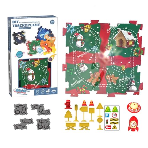 Puzzlebahn für Eisenbahnwagen, Puzzle für Kinder, Puzzlebahn für Kinder - Rennwagenbahn für Kinder Rennauto Modell für Elektrofahrzeuge von Generic