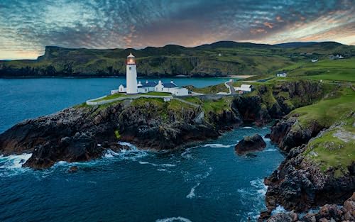 Puzzles 1000 Irland Küste Landschaft Natur Leuchtturm Cape Fanard Leuchtturm Sonnenaufgang 75 * 50Cm von Generic