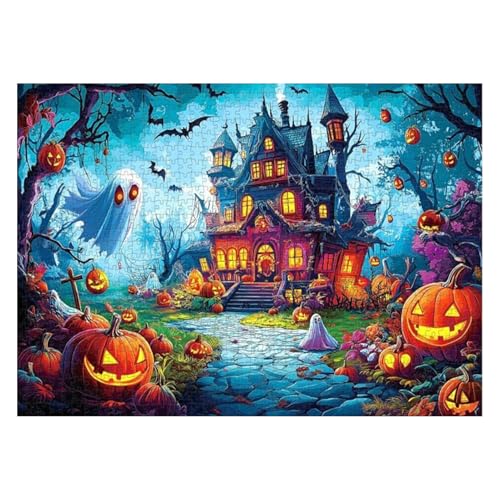 Puzzles Halloween, Horror Haunted House Jigsaw – Familienspiel für Erwachsene, Jugendliche, Dekoration zu Hause Puzzles Halloween, Horror Haunted House Jigsaw – Familienspiel für Erwachsene, Jugendliche, Dekoration zu Hause von Generic