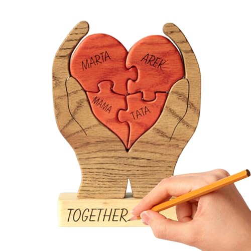 Puzzles aus Holz für Erwachsene, Herz-Puzzle aus Holz, Puzzle Familiennamen, Herzen, Schreibtisch-Ornamente, Schlafzimmer-Tischdekoration, ästhetische Innendekoration für Mama, Papa, Puzzles aus Holz für Erwachsene, Herz-Puzzle aus Holz, Puzzle Familiennamen, Herzen, Schreibtisch-Ornamente, Schlafzimmer-Tischdekoration, ästhetische Innendekoration für Mama, Papa, von Generic
