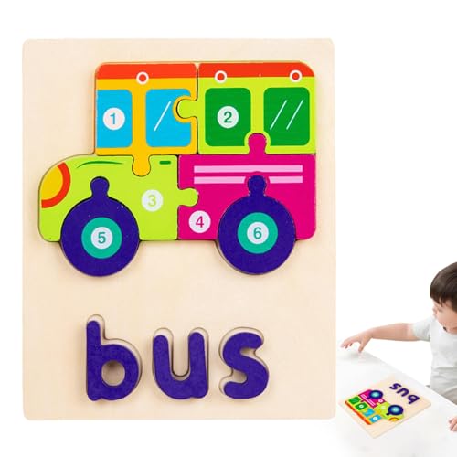 Puzzles aus Holz für Kleinkinder, Holzpuzzles für – Puzzles mit Puzzles Spielzeug, Wort- und Formenpuzzles für Kleinkinder, frühes Lernspielzeug für Mädchen und Jungen Puzzles aus Holz für Kleinkinder, Holzpuzzles für – Puzzles mit Puzzles Spielzeug, Wort- und Formenpuzzles für Kleinkinder, frühes Lernspielzeug für Mädchen und Jungen von Generic