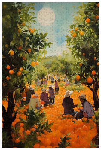 Puzzles für Erwachsene, 1000 Teile, fleißige Obstbauern, die Früchte in Orangenplantagen pflücken, Ölgemälde-Puzzles (d ; 1000) von Generic