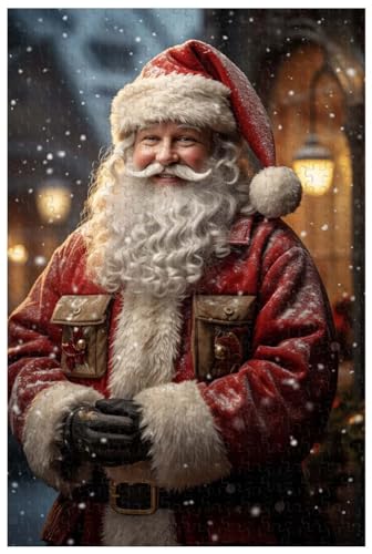 Puzzles für Erwachsene, 1000 Teile, für den lächelnden Weihnachtsmann im romantischen Schnee, dekorative Gemälde (a ; 500) von Generic