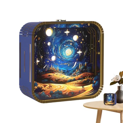 Puzzles für Erwachsene, Puzzle-Nachtlicht – Puzzle-Set aus Acrylholz, niedliche kreative Modellbausätze mit Nachtlicht, Heimdekoration für den Monat von Generic
