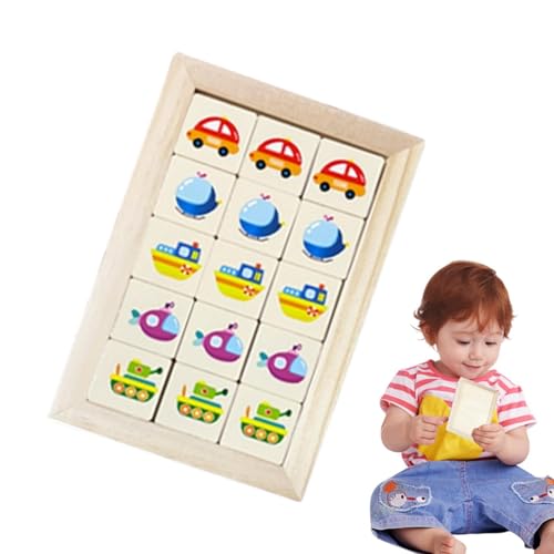 Puzzlespiel aus Holzblöcken, pädagogisches Puzzlespiel | Tischspiel mit Puzzleblöcken aus Holz für Kinder, frühes Erkennen Spielzeug für Zuhause, Schulen und Kindertagesstätten von Generic