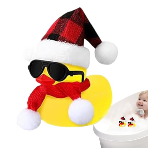 Quietschende Ente, gelbe Ente aus Gummi, Auto-Dekoration mit Sonnenbrille, Mützen und Schals, gelbe Badeente für Kinder, Auto, Weihnachten Quietschende Ente, gelbe Ente aus Gummi, Auto-Dekoration mit Sonnenbrille, Mützen und Schals, gelbe Badeente für Kinder, Auto, Weihnachten von Generic