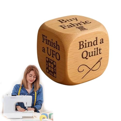 Quilter-Würfel, handgefertigter Quilter-Entscheidungswürfel aus Holz, lustiges Quilt-Motivationstool und Bastelgeschenk for Quilter, Näher und Bastelliebhaber(1pcs) von Generic