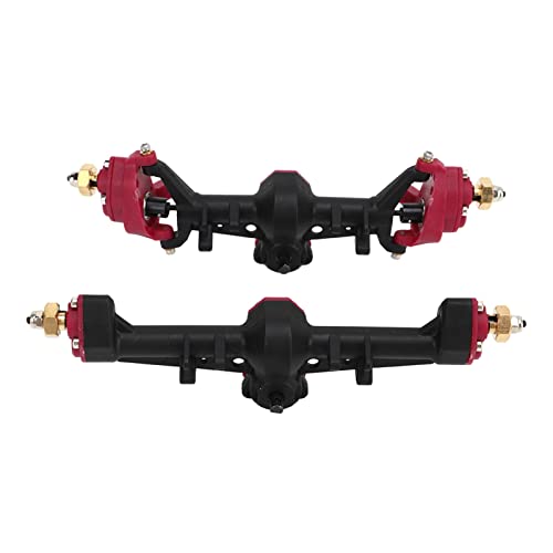 RC Achse Kit Teile, Kunststoffbox Stabilität RC Auto Fernbedienung Vorne Hinten Portal Achse Kit Für Auto (schwarz rot) von Generic