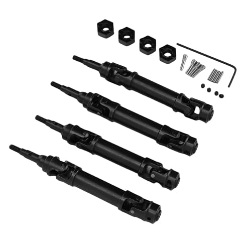 RC -Antriebswellenachse, Vordere Heck -CVD -Antriebswellen Metallersatz für Fiesta St Rallye 1/10 4x4 Bürstenloser RC -Auto mit Schrauben Sechskantschlüssel (Black) von Generic